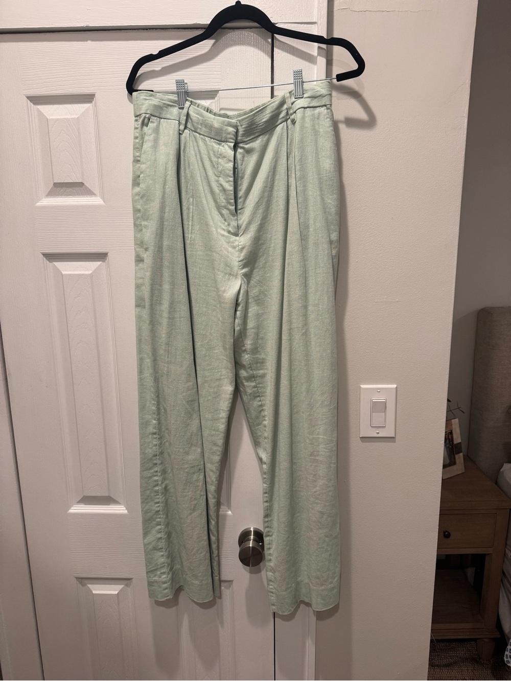 Abercrombie & Fitch Pastel Mint Pull-On Linen Pants